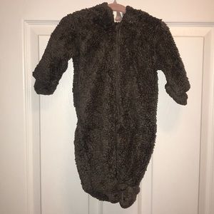 Carters fuzzy zip up feetie jacket